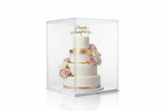 Give Your Cakes the Spotlight They Deserve.

Present your masterpiece without compromising protection! These ultra-modern transparent boxes offer a stunning, 360-degree view of your creations, instantly elevating your professionalism. Perfect for showcasing tall, intricate celebration cakes, florals, or detailed toppers.

Designed for High-Impact Presentation:

Crystal Clear Walls: Made from durable, transparent plastic film to provide maximum visibility and a high-end look.

